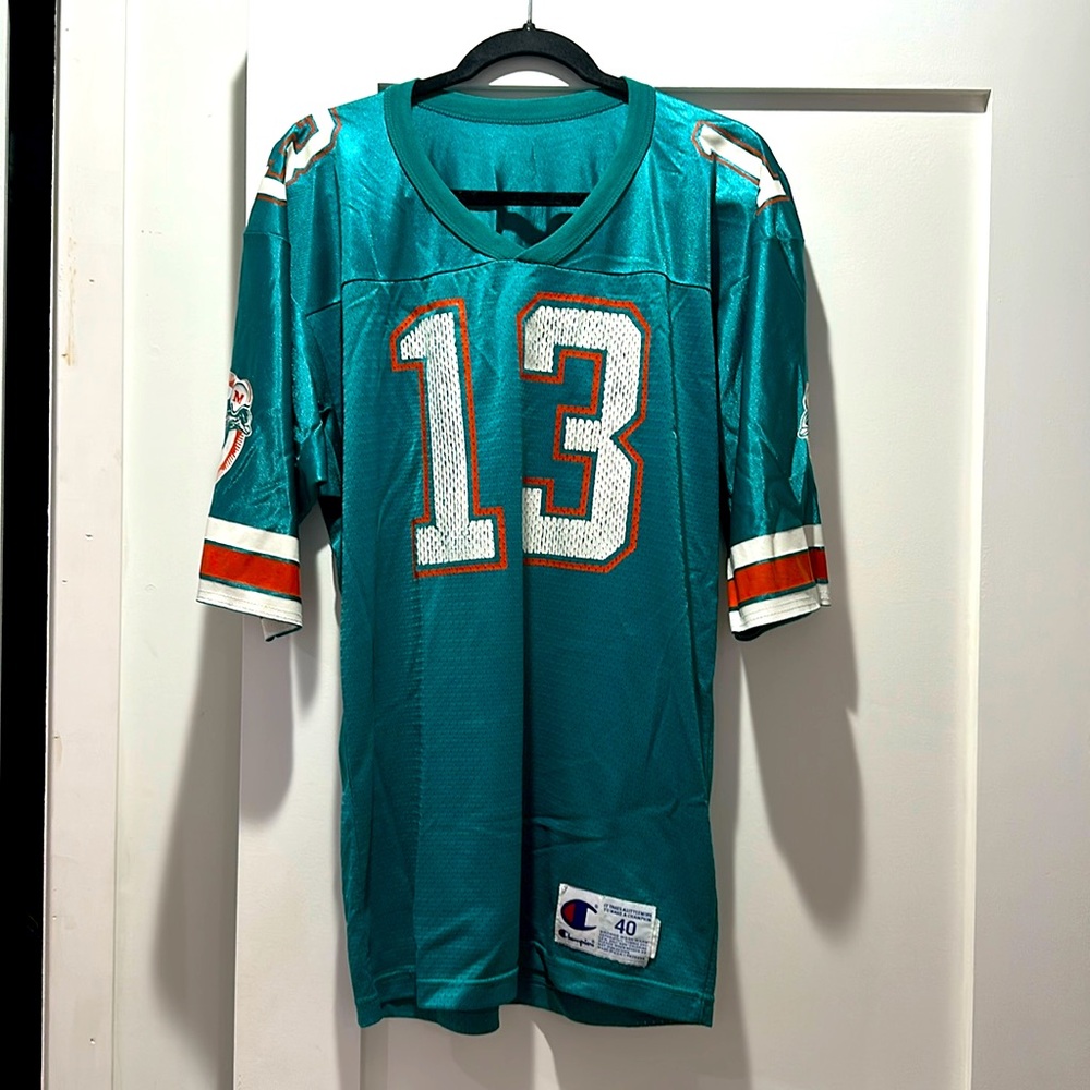 Vtg 90s Miami Dolphins Champion 
Dan Marino Mens Jersey
#13 NFL Football Size 40